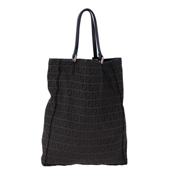 FENDI Zucchino Canvas Tote Bag Brown - Picture 2 of 13